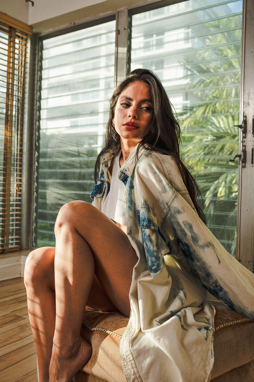 Oversized Denim bottom down