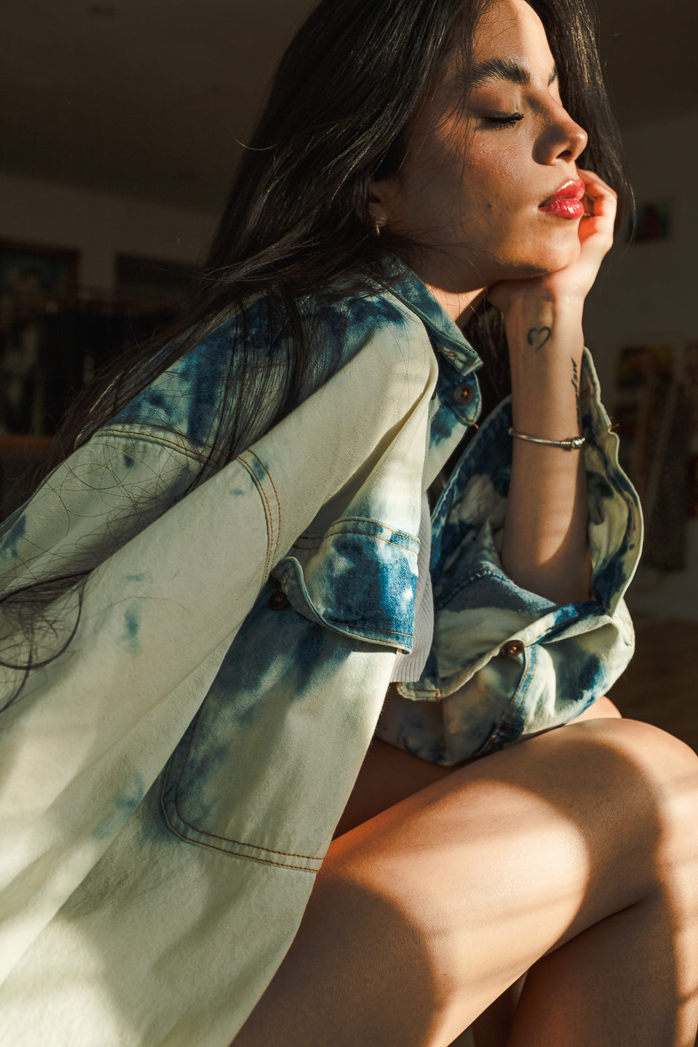 Oversized Denim bottom down