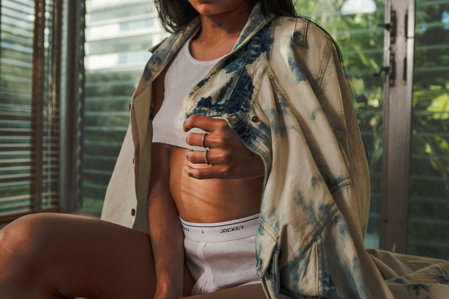 Oversized Denim bottom down