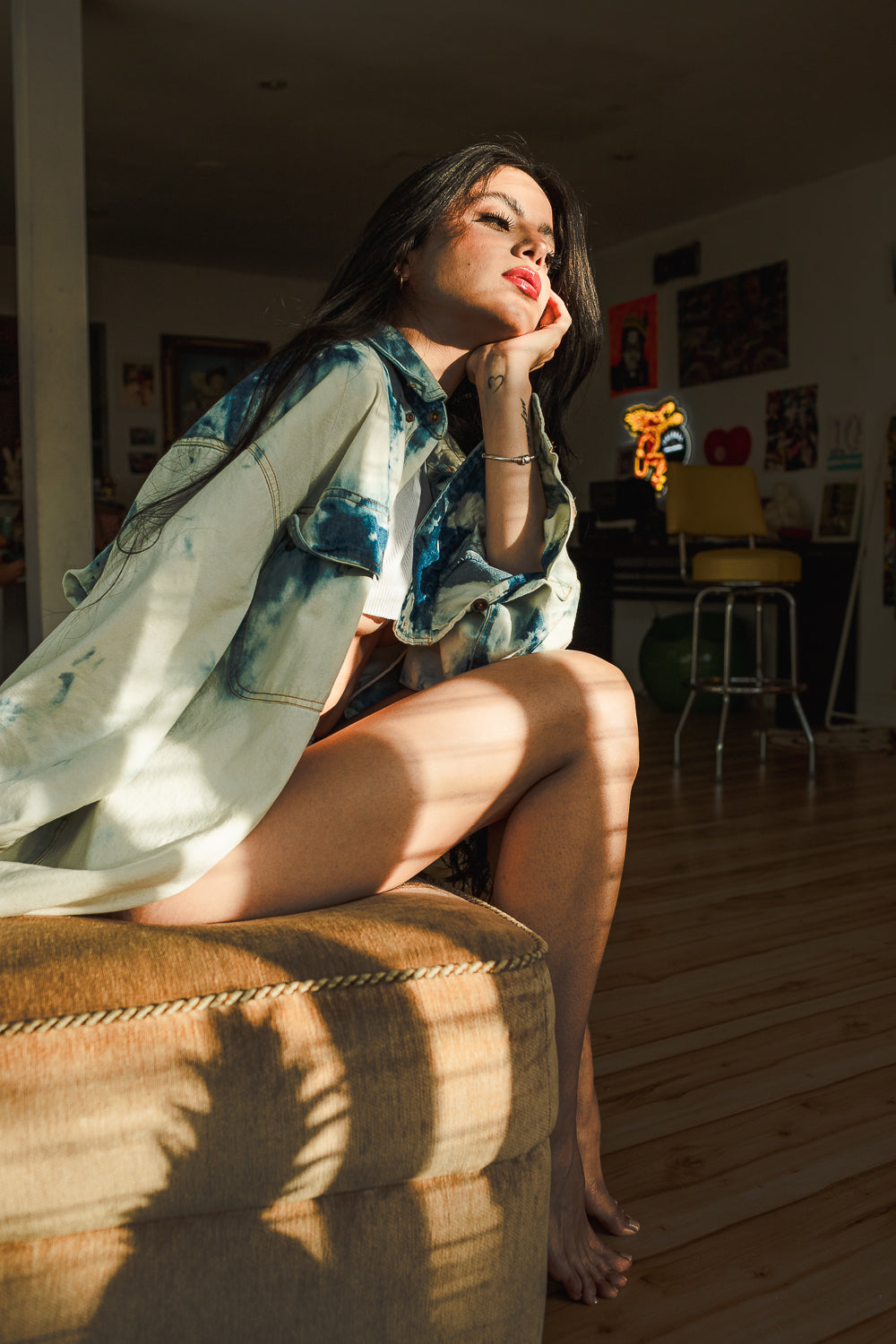 Oversized Denim bottom down